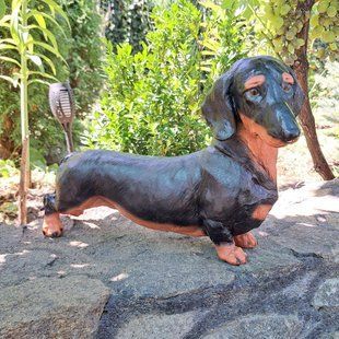 kaufen Gartenfigur Dachshund schwarz 1