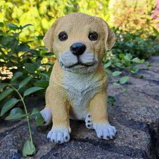 kaufen Gartenfigur Labrador Welpe, farbig 1