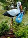 buy Garden figure Stork family with baby #26 on metal paws 9