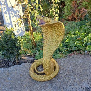 kaufen Gartenfigur Kobra, Gold 1