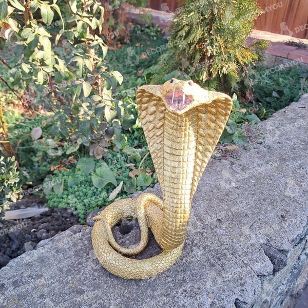 kaufen Gartenfigur Kobra, Gold 2