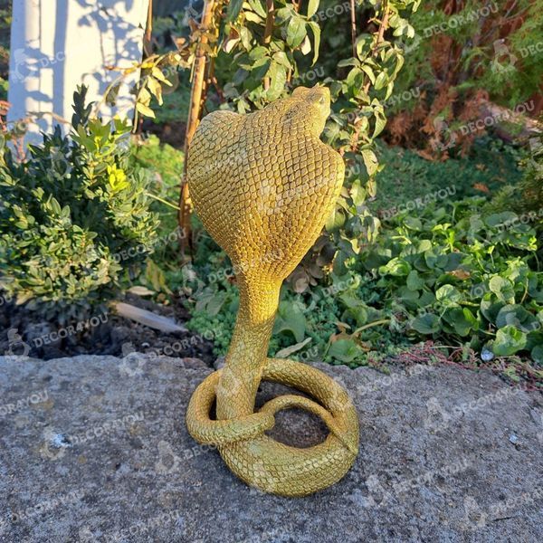 kaufen Gartenfigur Kobra, Gold 3