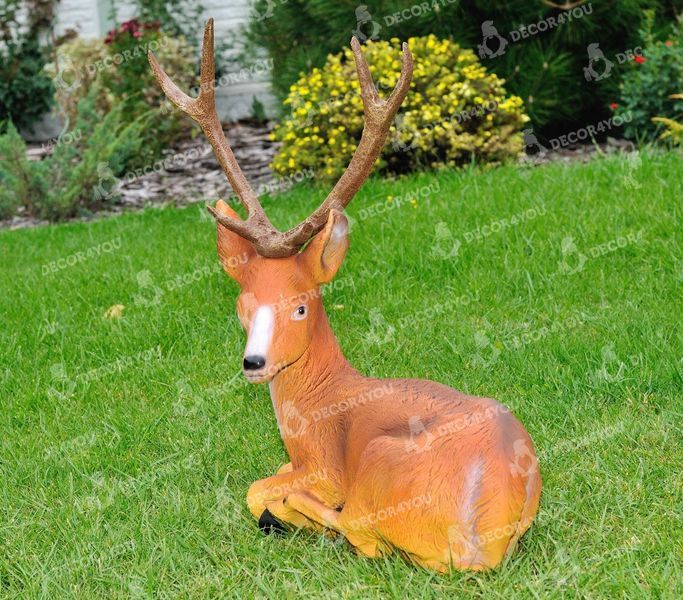 kaufen Gartenfigur eines liegenden Rentieres 4