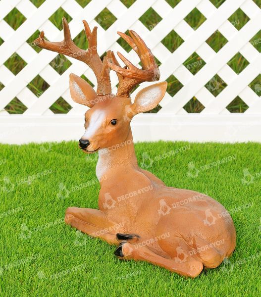 kaufen Gartenfigur Mittlerer liegender Hirsch 3