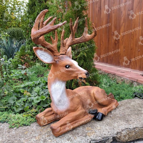 kaufen Gartenfigur Mittlerer liegender Hirsch 5
