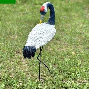 buy Garden figure Crane on metal paws #4 1