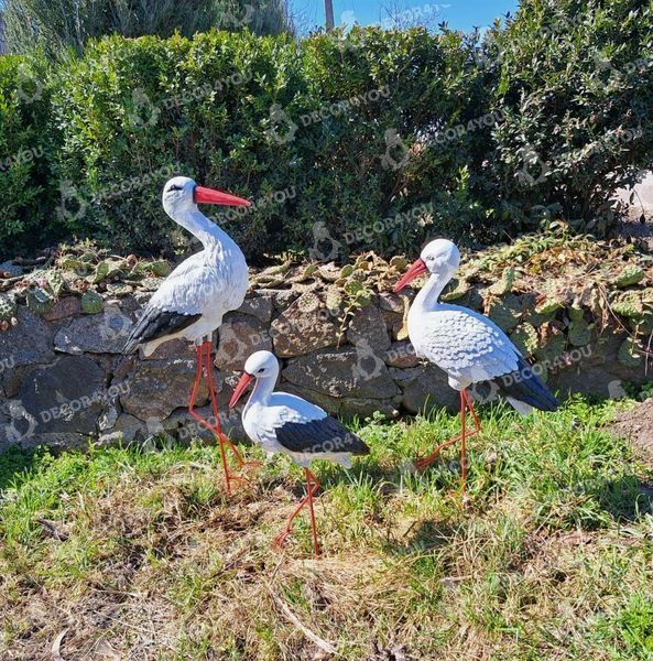 buy Garden figure Family of garden storks #77 on metal legs 17