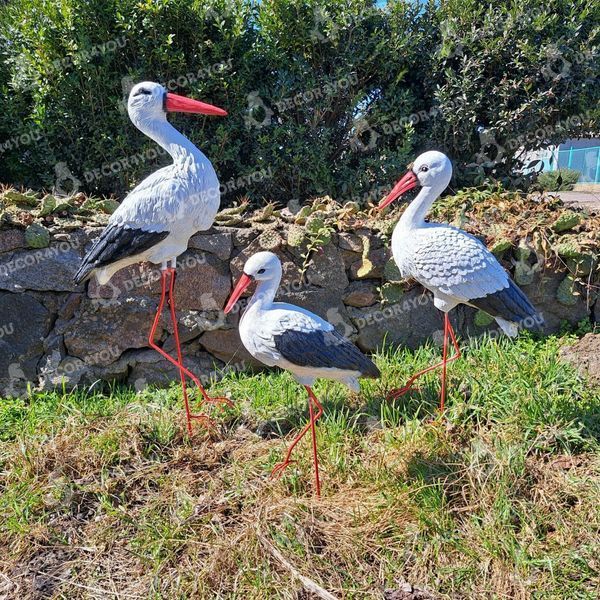 buy Garden figure Family of garden storks #77 on metal legs 9