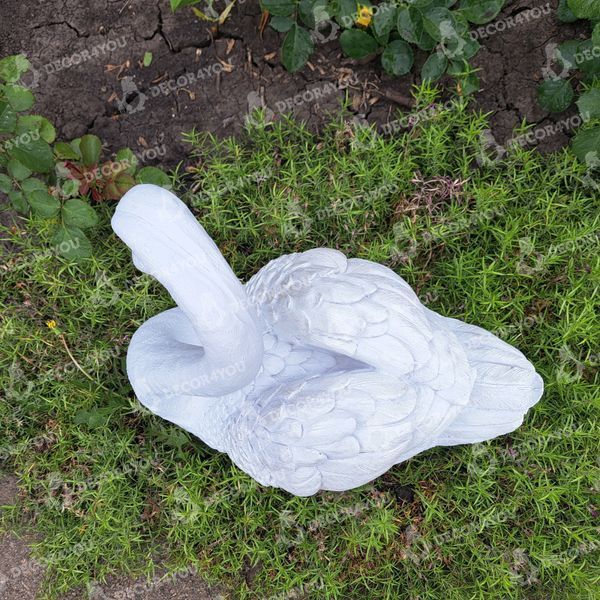 buy Garden Swan Statue, Head Right, White 8
