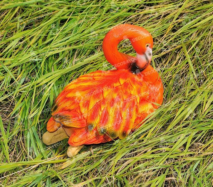 kaufen Mittelgro&szlig;e korallenfarbene Flamingo-Gartenfigur f&uuml;r Nistkasten 6
