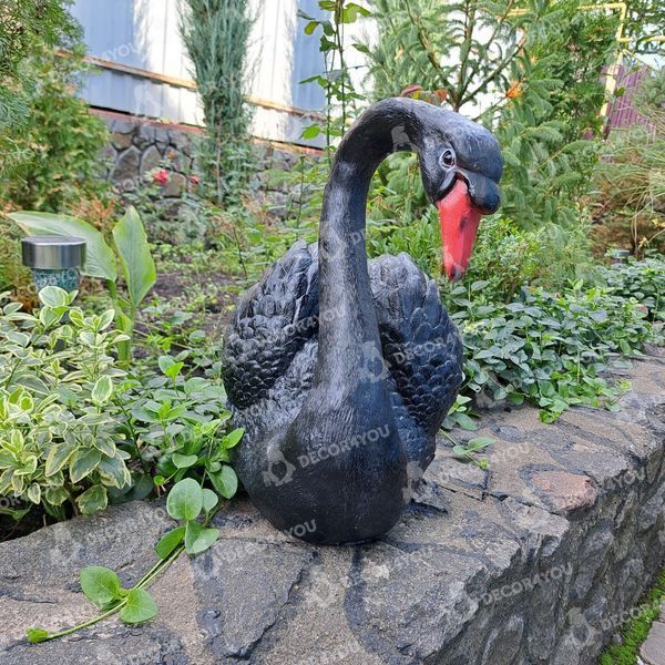 kaufen Gartenfigur Schwan, Kopf nach links, Schwarz 2