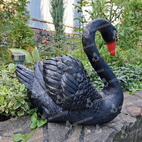 kaufen Gartenfigur Schwan, Kopf nach links, Schwarz 3