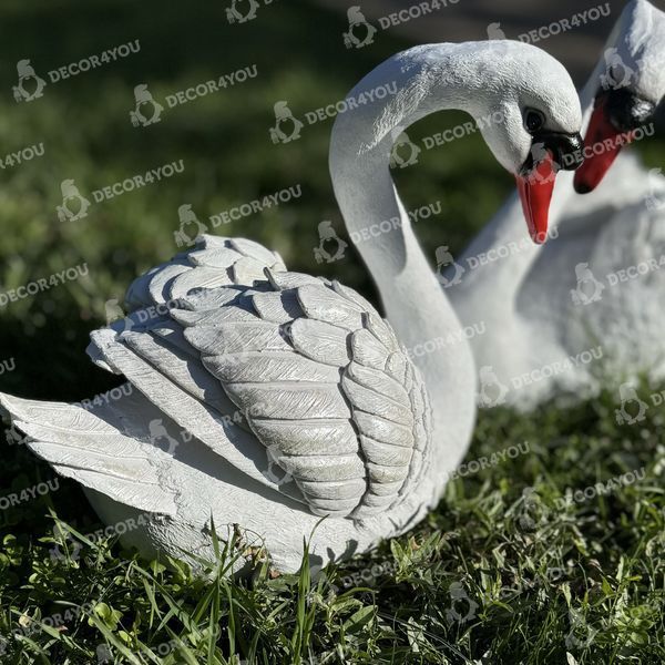 buy Garden Swan Statues &ndash; Set &ndash; Pair of White Swans 3