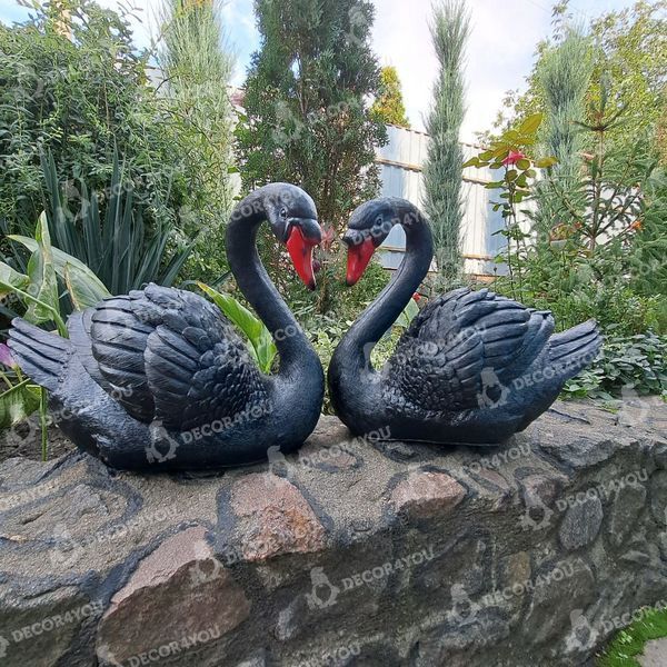 buy Garden Swan Statues, Set &ndash; Pair of Black Swans 2
