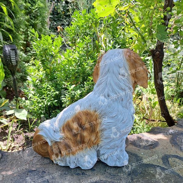 kaufen Gartenfigur Shih-tsu sitzend, wei&szlig;-braun 2