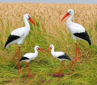 buy Garden figure Family of garden storks #54 on metal paws 1