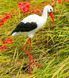 kaufen Gartenfigur Kleiner Storch #4 auf Metallbeinen 1