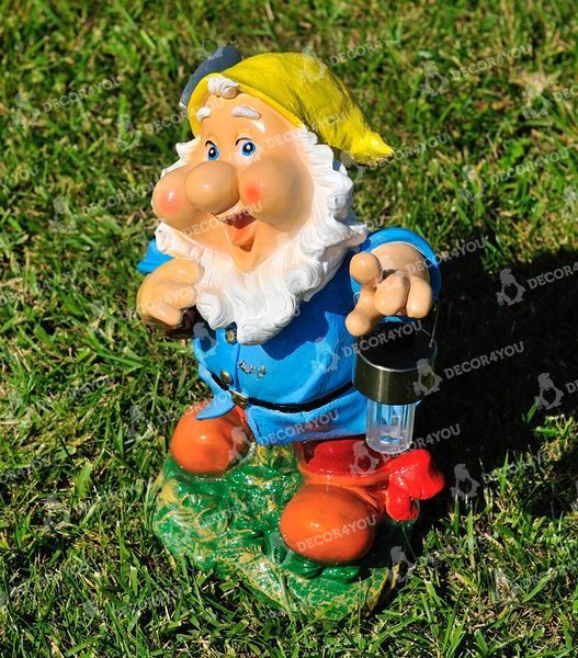 kaufen Gartenfigur Zwergbagger mittelgro&szlig; mit Laterne 4