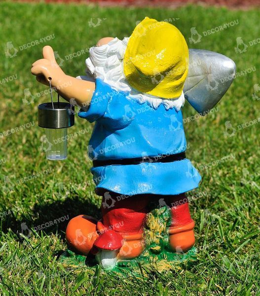 kaufen Gartenfigur Zwergbagger mittelgro&szlig; mit Laterne 2