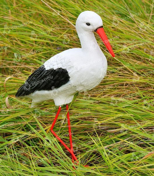kaufen Gartenfigur Kleiner Storch #6 auf Metallbeinen 2