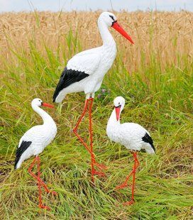 buy Garden figure Family of garden storks #84 on metal legs 1