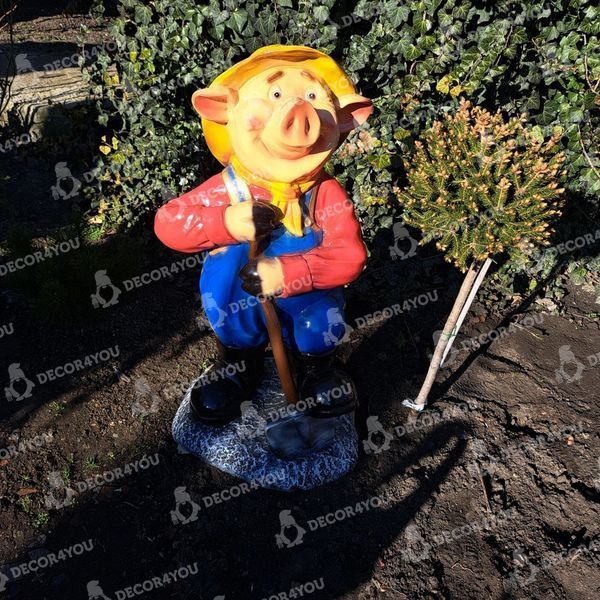 buy Garden figure Pig with shovel 4