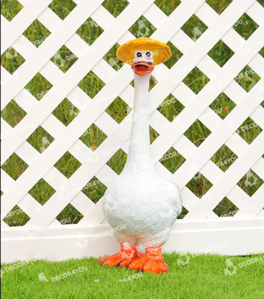 kaufen Gartenfigur Gans mit Hut 2