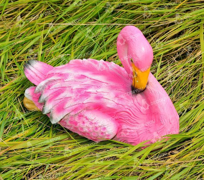 kaufen Gartenfigur Flamingo rosa mittel f&uuml;r ein Nest 3