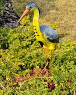 buy Garden figure Large Heron on metal legs 1