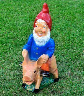 buy Garden figure Dwarf on a pig 1