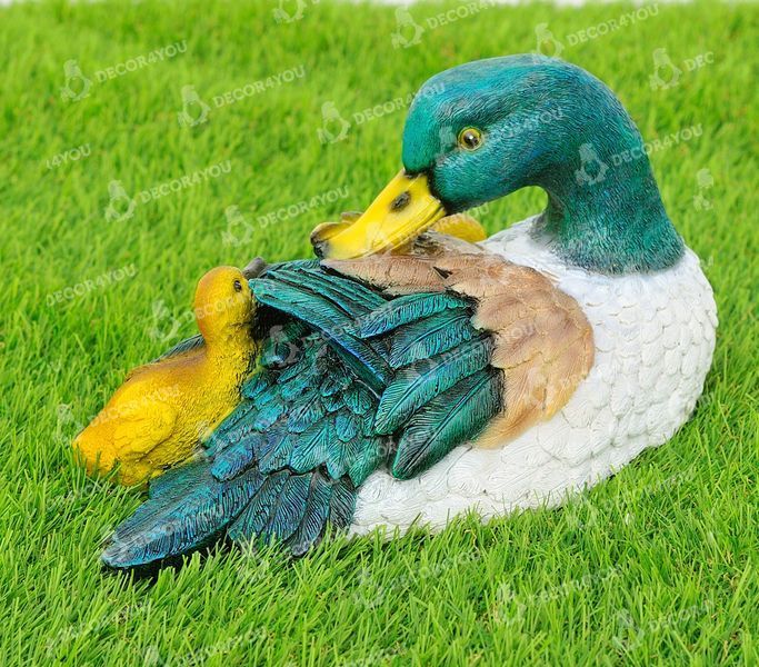 kaufen Bunte Gartenfigur Ente mit Entenk&uuml;ken 2