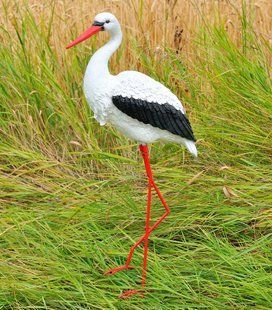 buy Garden Figure Medium Stork #3 on metal legs 1