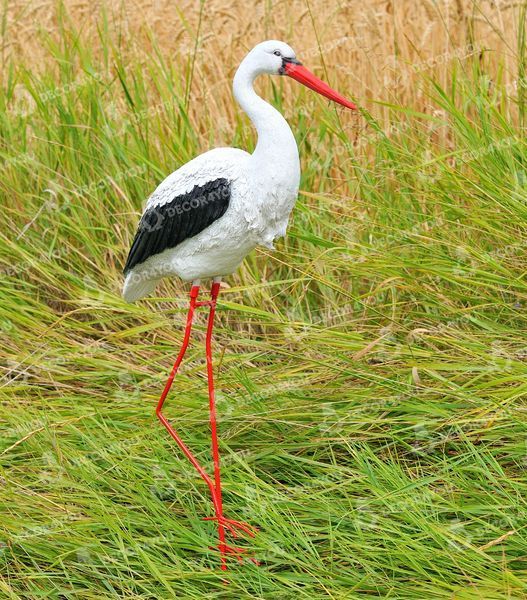kaufen Gartenfigur Medium Storch #3 auf Metallbeinen 3