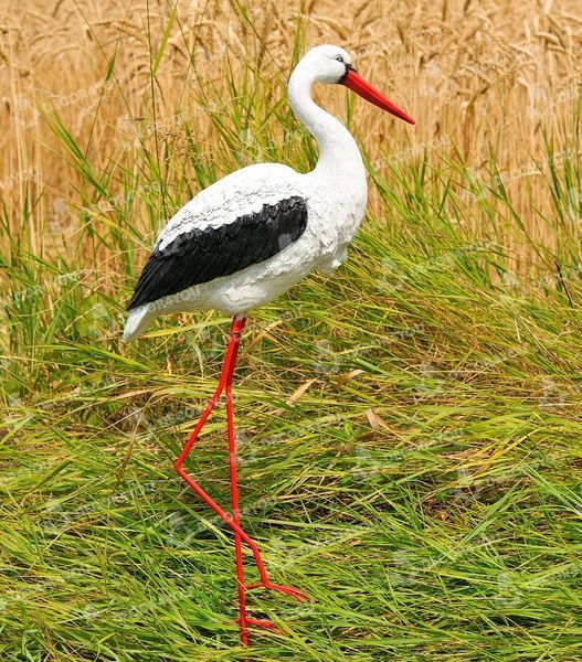 kaufen Gartenfigur Medium Storch #3 auf Metallbeinen 2