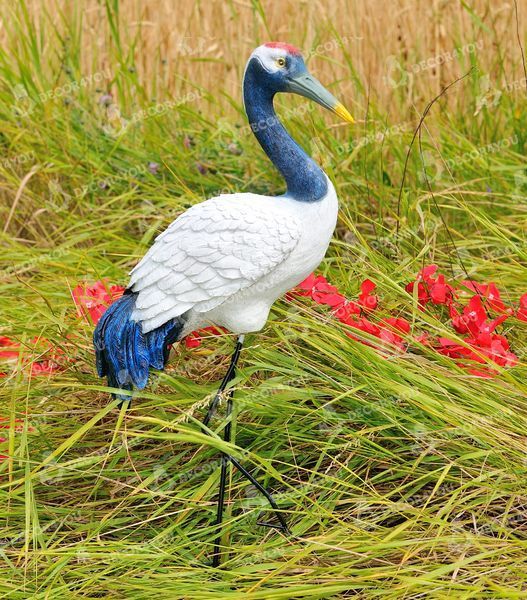 buy Garden figure Crane on metal legs #4 7