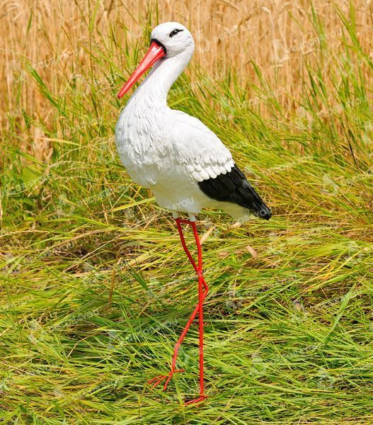 kaufen Gartenfigur Gro&szlig;er Storch #4 auf Metalltatzen 3