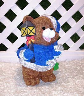 buy New Year's garden figure Bear in blue suit with a lantern 1