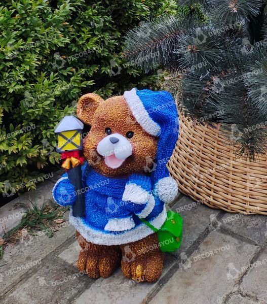 buy New Year's garden figure Bear in blue suit with a lantern 4
