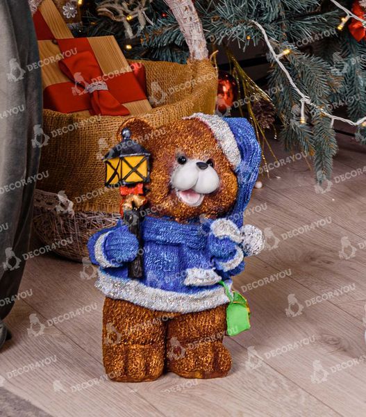 buy New Year's garden figure Bear in blue suit with a lantern 3