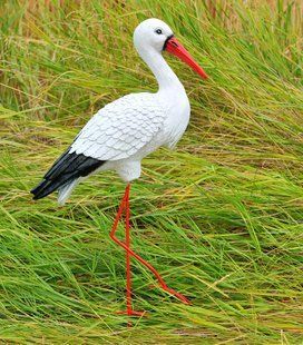 buy Garden figure Medium Stork #1 on metal legs 1