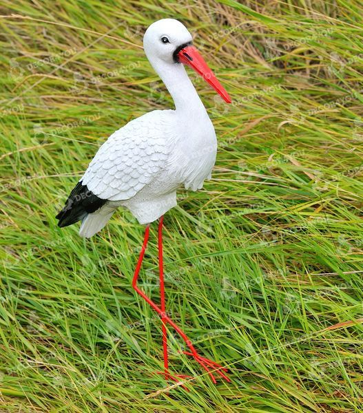 buy Garden figure Medium Stork #1 on metal legs 3