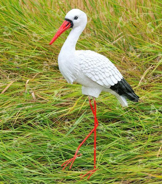 buy Garden figure Medium Stork #1 on metal legs 2