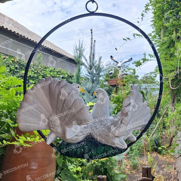 kaufen Gartenfigur Tauben in einem Ring 3