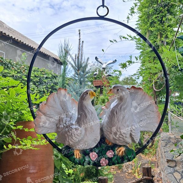 kaufen Gartenfigur Tauben in einem Ring 8