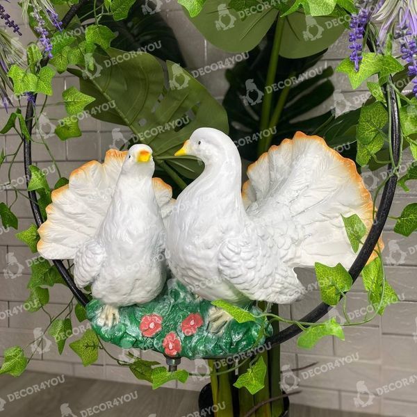 kaufen Gartenfigur Tauben in einem Ring 9