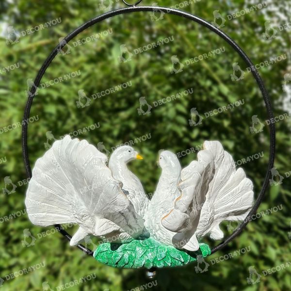 kaufen Gartenfigur Tauben in einem Ring 11