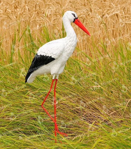 kaufen Gartenfigur Medium Storch #4 auf Metallbeinen 4