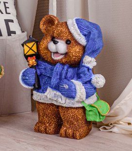 buy New Year's garden figure Bear in blue suit with lantern 1