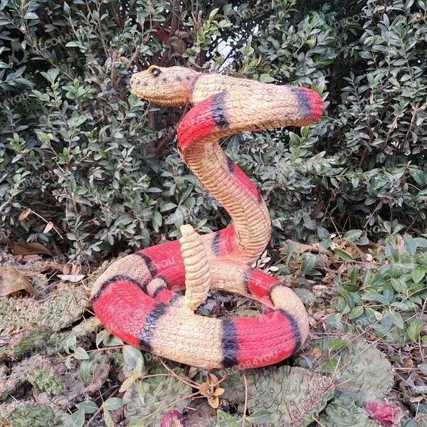 kaufen Gartenfigur Schlange, Rote Gro&szlig;e Klapperschlange 2