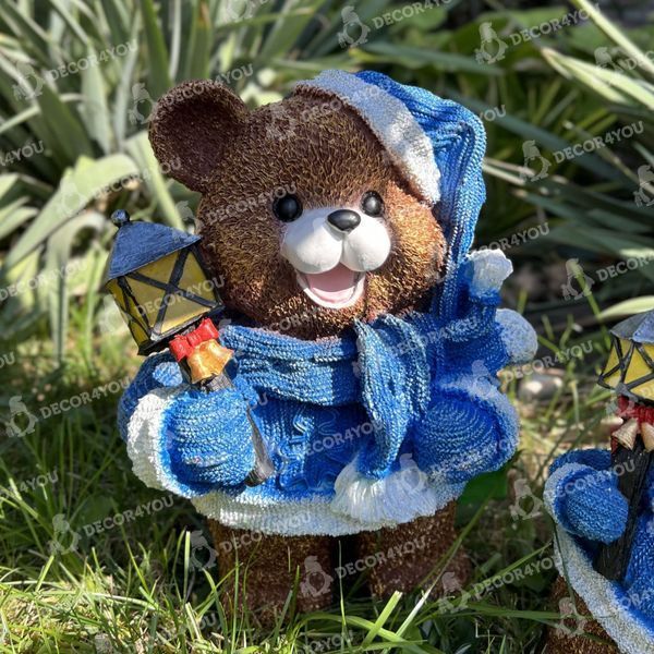 kaufen Neujahrsgartenfigur B&auml;r im blauen Anzug mit Laterne 7